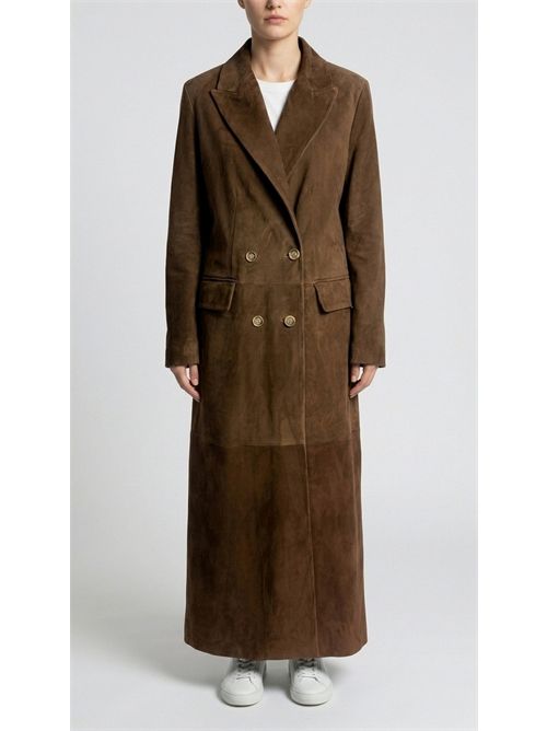 Trench in camoscio marrone